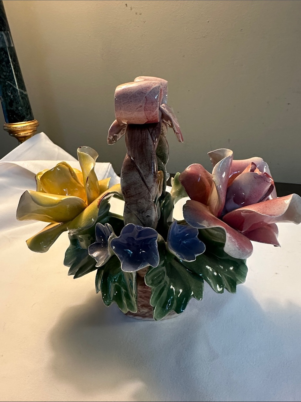 VinyCeramic Flower Arrangement - Multicolor Porcelain Home Art made in Italy 🇮🇹